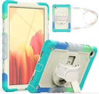 NIKCORP Zaštitna maska za Samsung Galaxy Tab A 8,0" s rotirajućim stalkom i naramenicom otporna na udarce, zelena